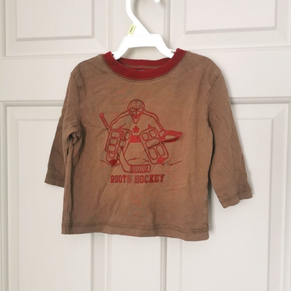 3/$15 Roots long sleeve shirt size 6-12 m
